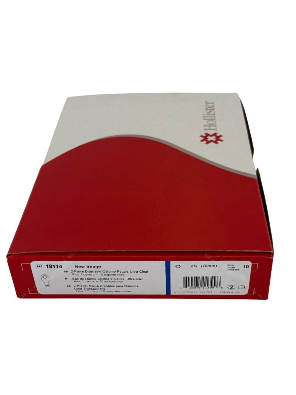 New Hollister Ostomy 18174 Lock 'n Roll 2-pc Drainable Pouch W/ Filter 2 3/4"